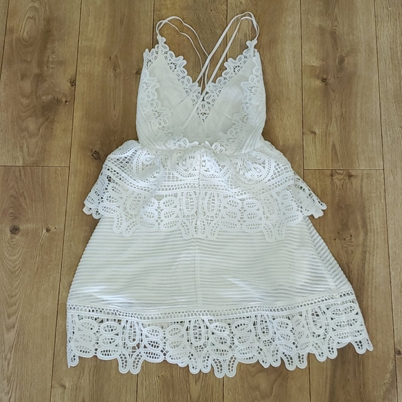 Self-Portrait Lace Panel Mini Dress US size 4 - Picture 2 of 8